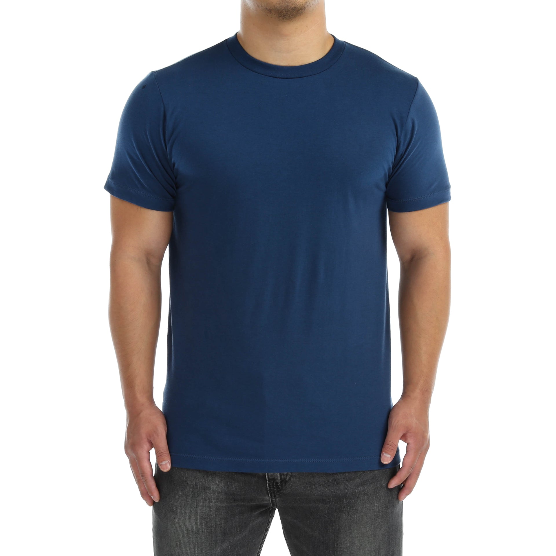 New Star Ultra Soft Short Sleeve Crew Neck T-Shirt for Men - Light Navy Blue - Comfortable Casual Wear for Everyday & Outdoor Activities