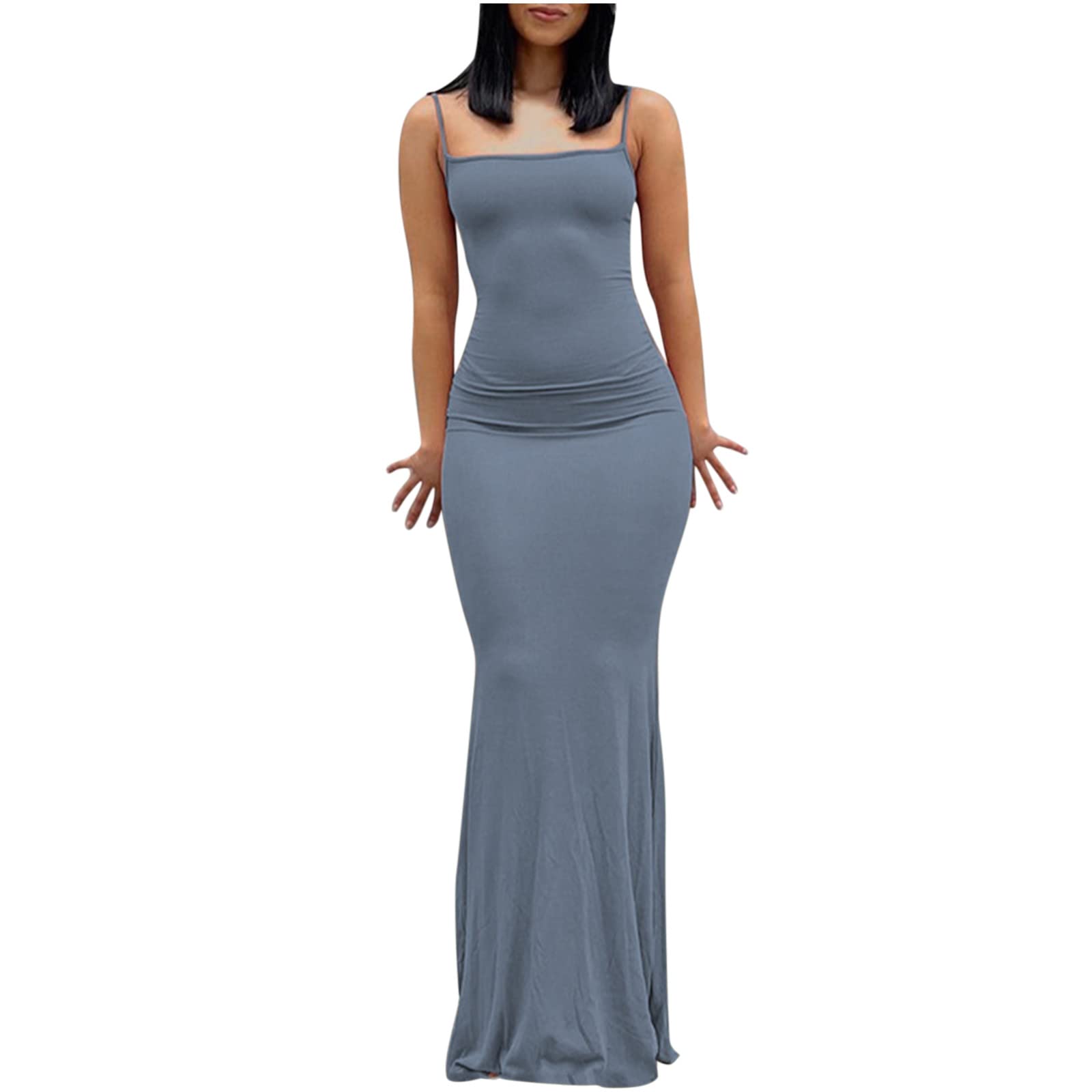 Sexy Summer Sundresses for Women 2024 - Sleeveless Flare Tank Dress with Round Neck & Solid Color | Perfect for Beach Vacations, Pool Parties and Casual Outings