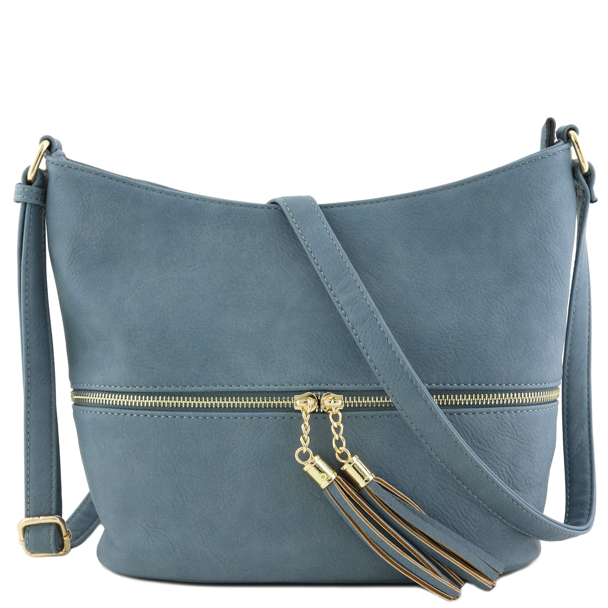 Stylish Lightweight Tassel Zipper Crossbody Bucket Bag for Women | Fashionable Shoulder Purse with Adjustable Strap | Perfect for Daily Use, Travel, and Shopping
