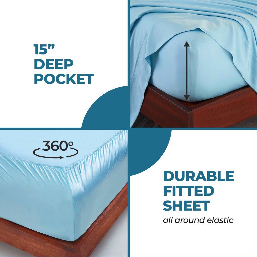 Premium 300 Thread Count Modal Deep Pocket Sheet Set - Soft & Breathable Bedding for Ultimate Comfort - Perfect for Master Bedroom, Guest Room, or Vacation Home