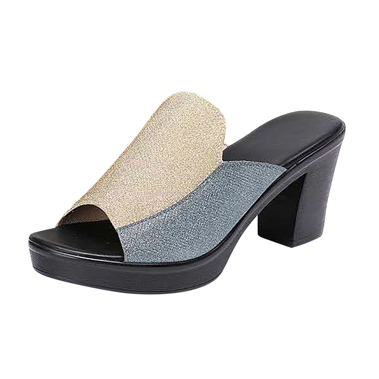 **Men's & Women's Outdoor Sandals - Gothic, Extra Wide, Platform & Dressy Sandals for Weddings, Bridesmaids & 70s Style - Black & White Slides for Casual & Formal Wear**    *(Ideal for beach outings, summer parties, retro fashion, and special occasions like weddings and bridesmaid events.)*