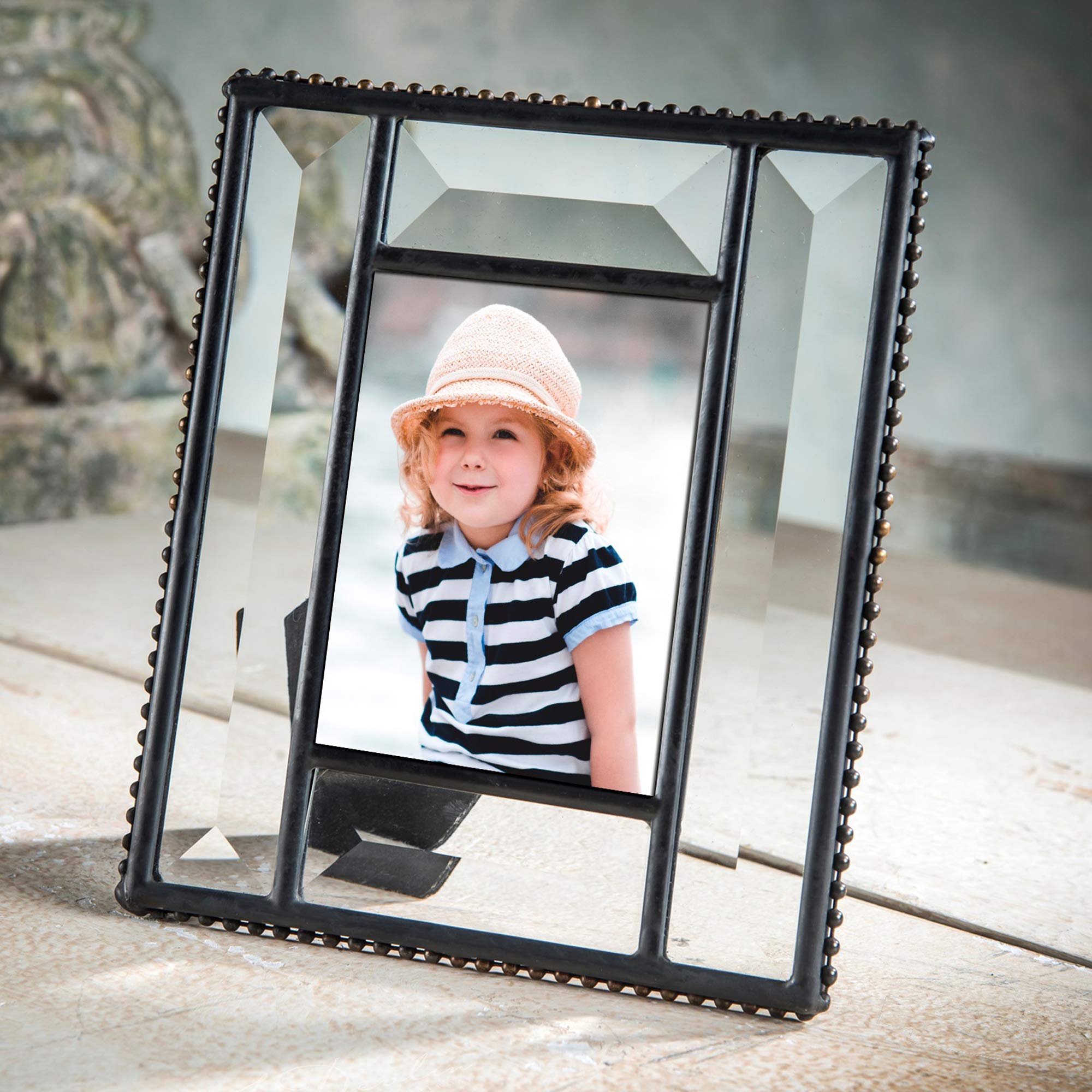 Small Beveled Glass Photo Frame 2.5x3.5 - Perfect for School Pictures & Grandparent Gifts