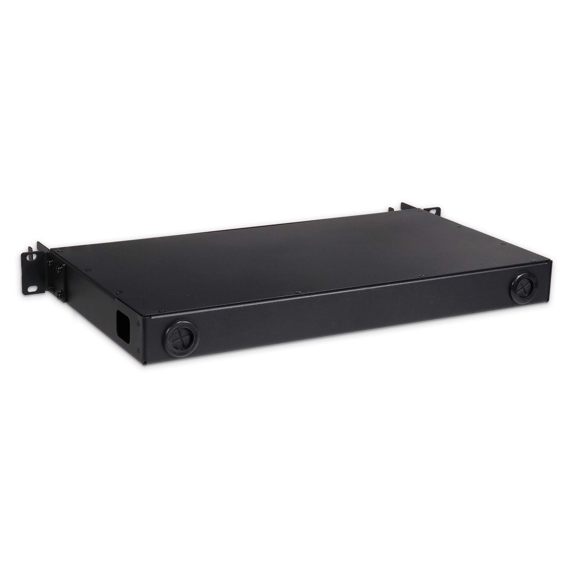 1U Rack Mount Fiber Optic Patch Panel with 2 SC Singlemode & 2 SC Multimode Adapter Plates - Includes Splice Trays for Up to 24 Fibers - Ideal for Data Centers, Server Rooms & Network Installations
