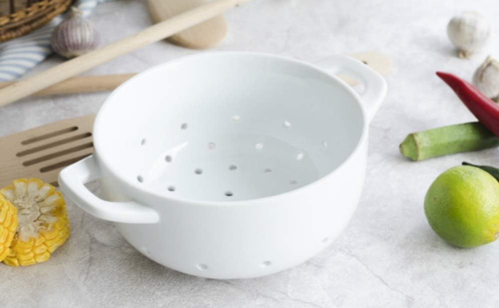 White Ceramic Colander 6