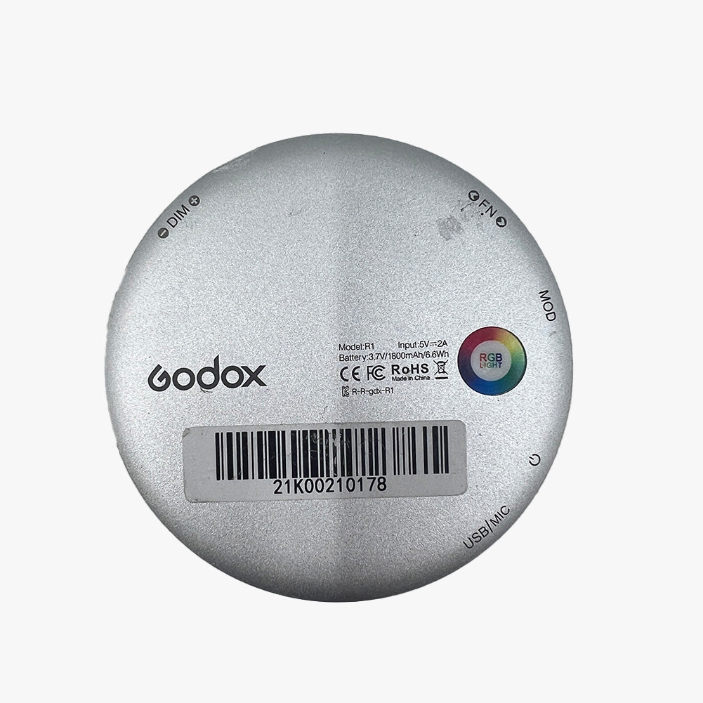 Godox R1 Round RGB LED Mini Creative Light - Portable Photography Lighting for YouTube, TikTok & Vlogging - Perfect for Studio, Events & Outdoor Shooting