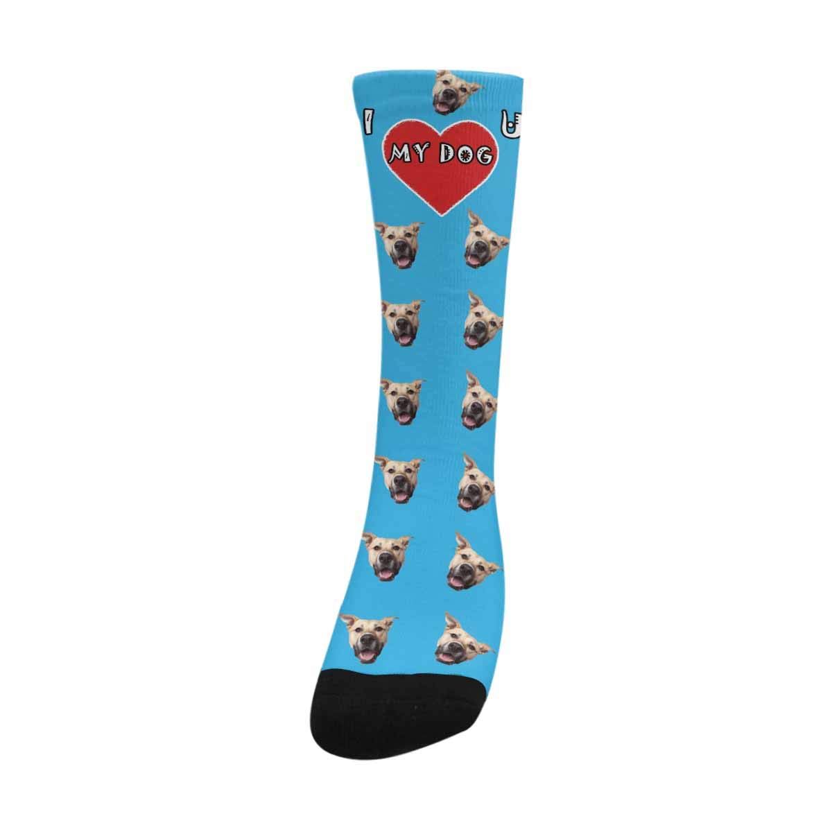 Custom Photo Socks - Personalized with Your Image | Blue Dog Paw Design | Unisex Gift for Birthdays, Anniversaries & Special Occasions