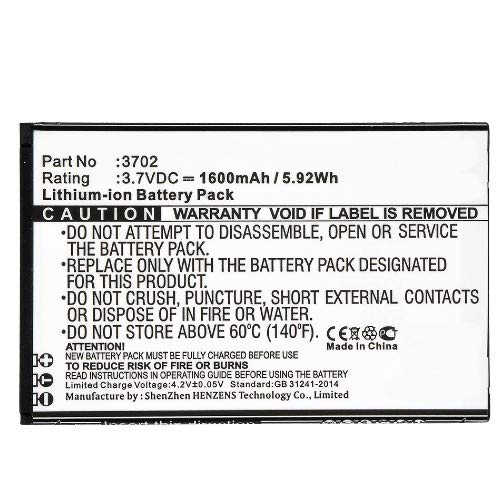 Synergy Digital Replacement Battery for Wiko Sunny 2 Plus (3702) - 1600mAh Li-ion 3.7V High Capacity Cell Phone Battery | Perfect for Extended Use, Travel & Emergency Backup