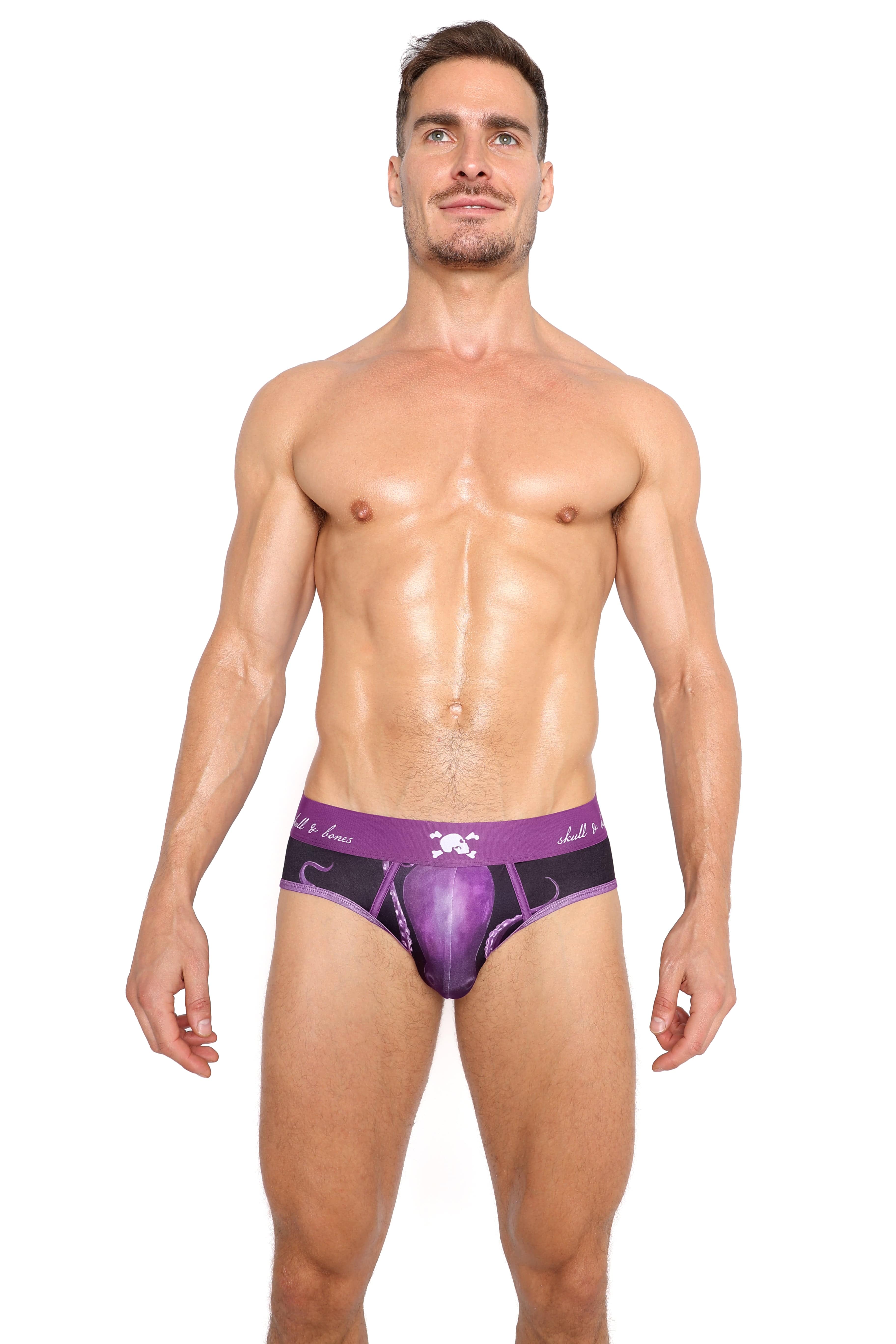 Purple Octopus Briefs - Fun & Comfortable Men's Underwear for Casual Wear, Sleep & Gifts