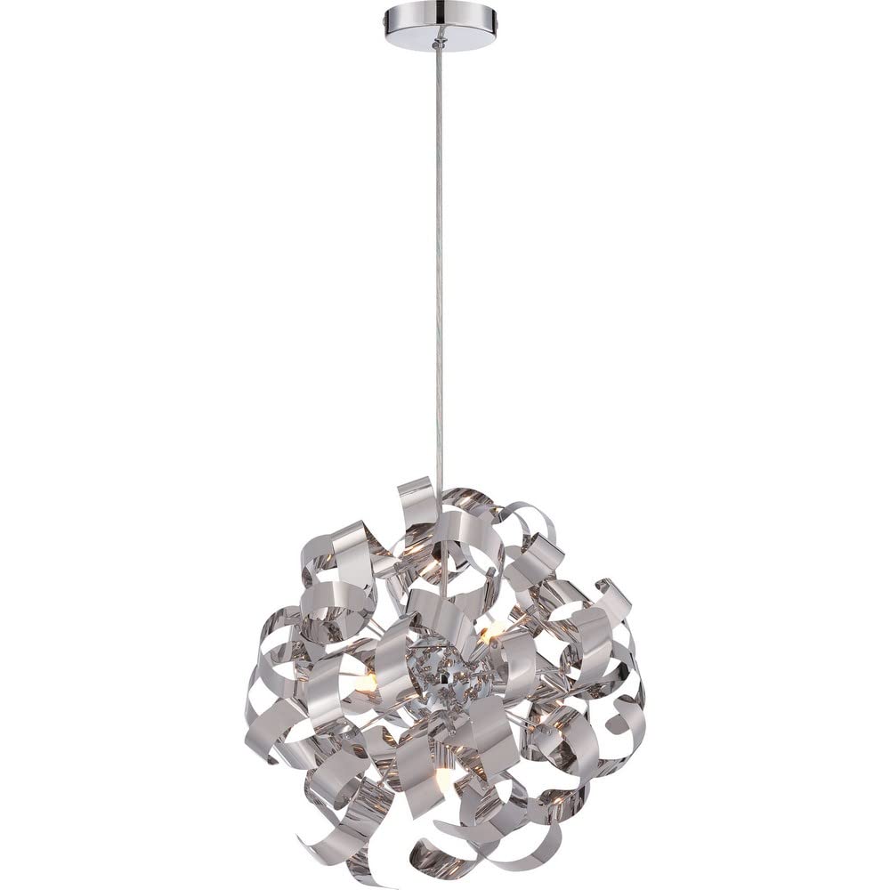 5-Light Modern Pendant Lighting Fixture - Polished Chrome Finish - 71-Bel-1759943 - Perfect for Dining Room, Kitchen Island or Entryway Lighting