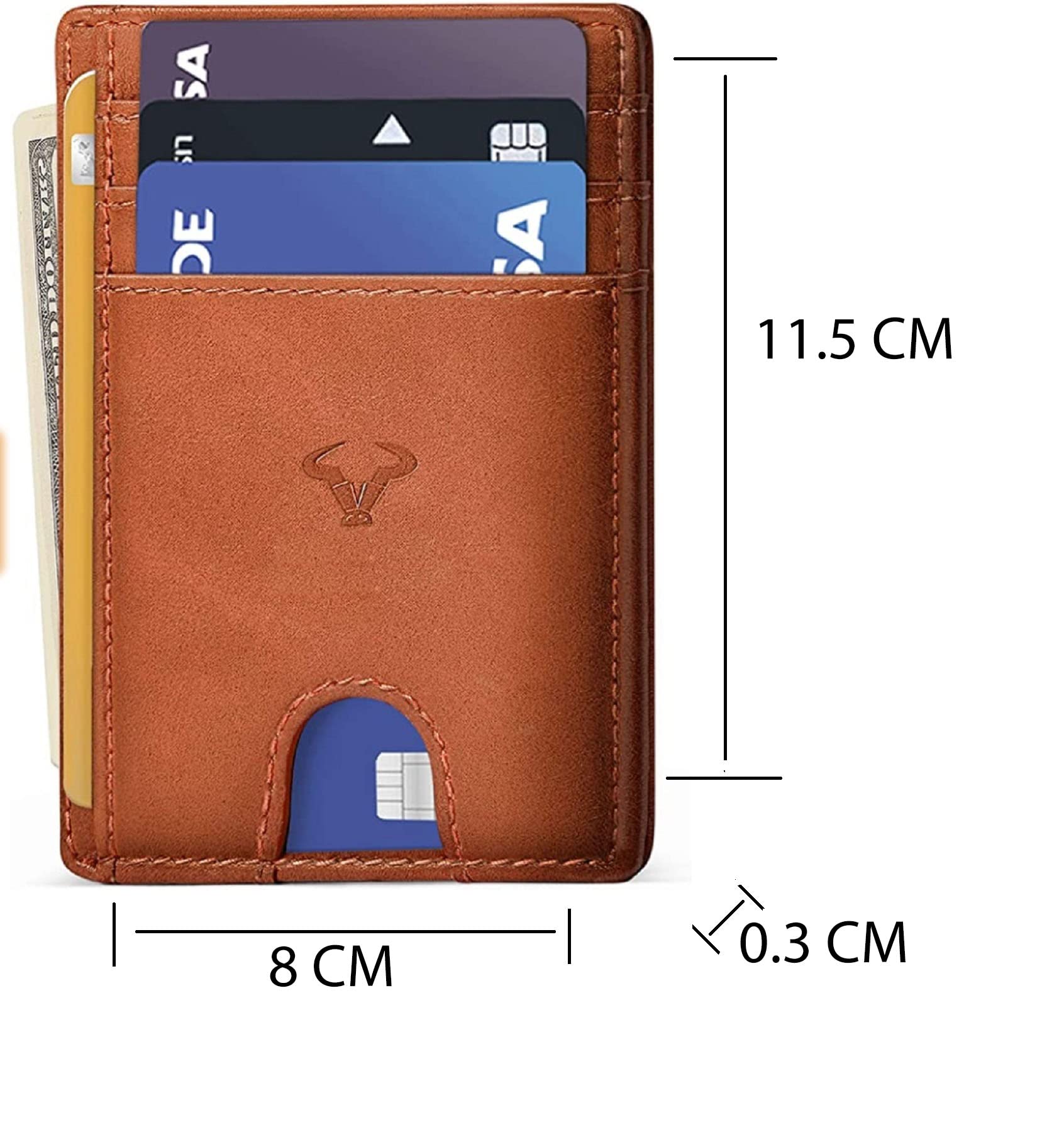 Genuine Leather RFID Blocking Wallet for Men - Slim Brown Bifold Wallet with Money Clip - Secure Travel & Everyday Use Waist Pack