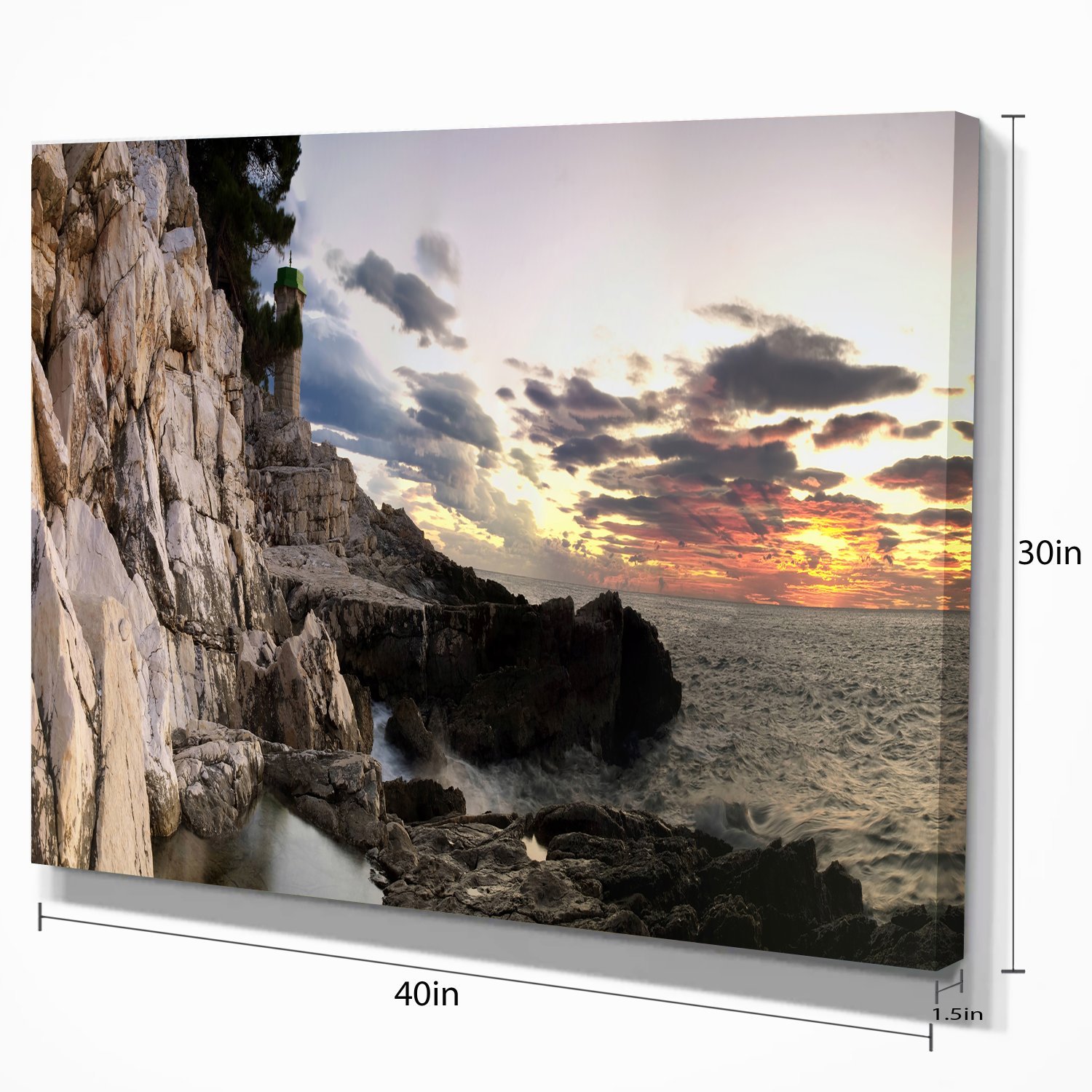 Adriatic Sunset Landscape Canvas Art Print - Stunning Wall Decor for Living Room, Bedroom & Office