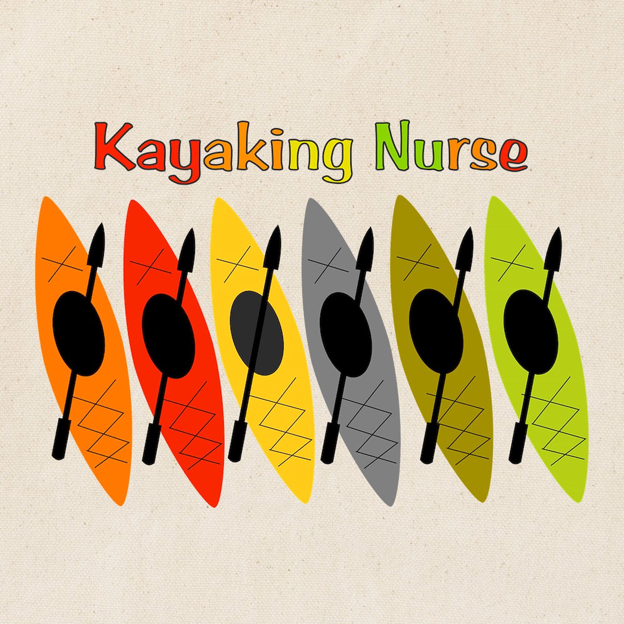 Kayaking Nurse Tote Bag - Natural Canvas Reusable Shopping Bag for Nurses, Medical Professionals & Outdoor Enthusiasts | Perfect for Work, Groceries & Beach Trips