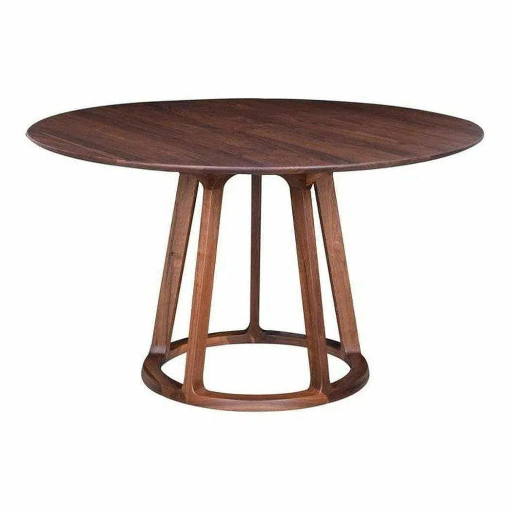 47 Inch Round Dining Table - Brown Mid Century Modern Style for Kitchen, Dining Room & Small Spaces | Perfect for Family Gatherings & Dinner Parties