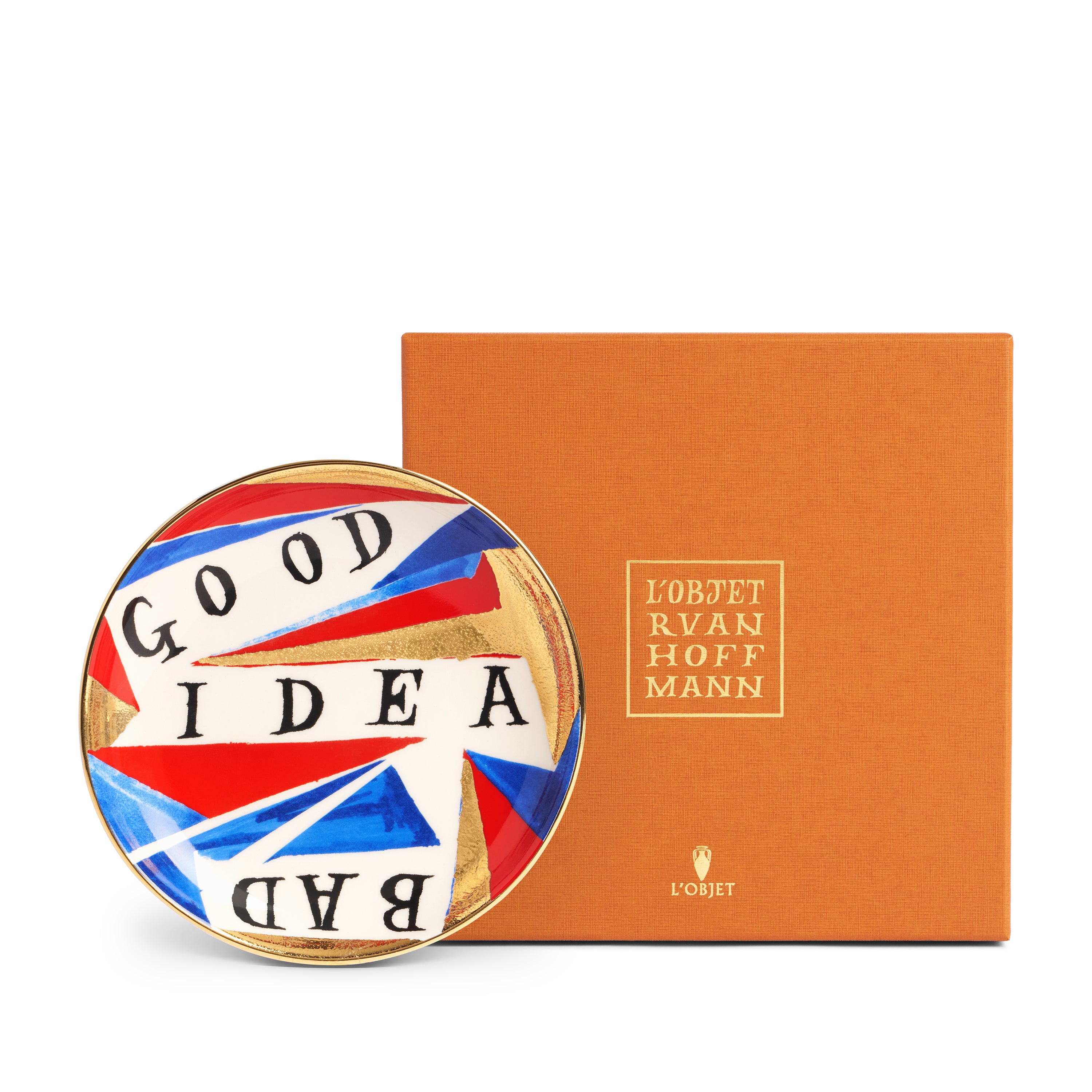 Ruan Hoffmann Good/Bad Idea Plate - Unique Ceramic Dish for Home Decor, Gift Giving & Artistic Display | Perfect for Kitchens, Dining Rooms & Modern Interior Design