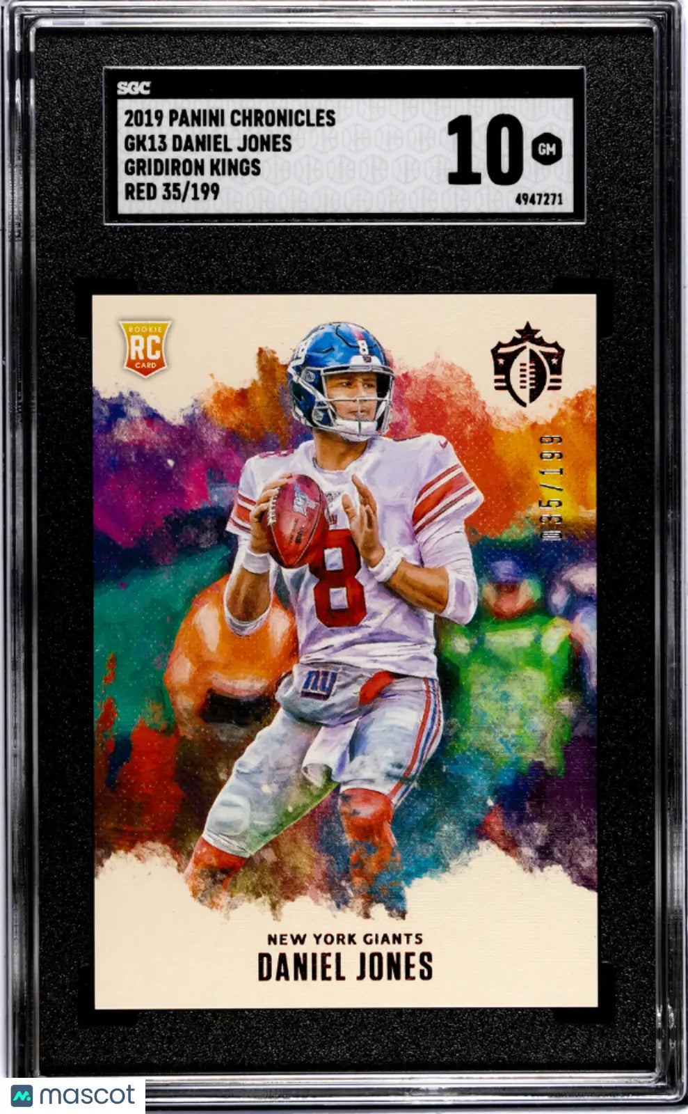 2019 Panini Chronicles Daniel Jones Rookie Card RC GridIron Kings Red SGC 10 Gem Mint /199 - Perfect for NFL Collectors & Fantasy Football Fans