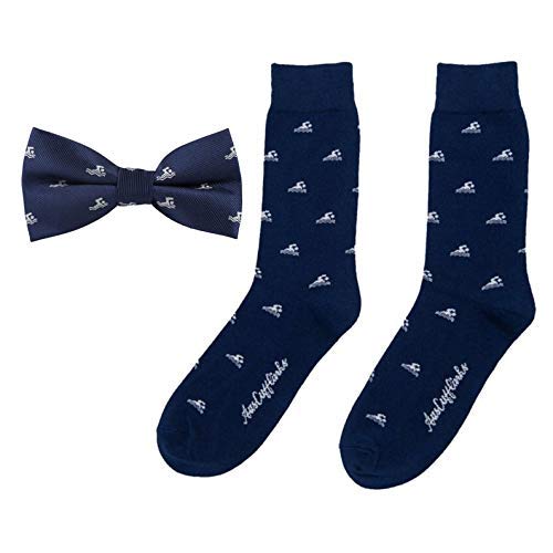 **AUSCUFFLINKS Men's Swimming Socks & Bowtie Combo – Triathlon Swim Socks, Swim Instructor Coach Fun Bowtie – Ideal for Iron Man, Swim Training & Gifts**    *(Use for triathlon races, swim training, pool workouts, or as a fun gift for swim coaches and instructors!)*