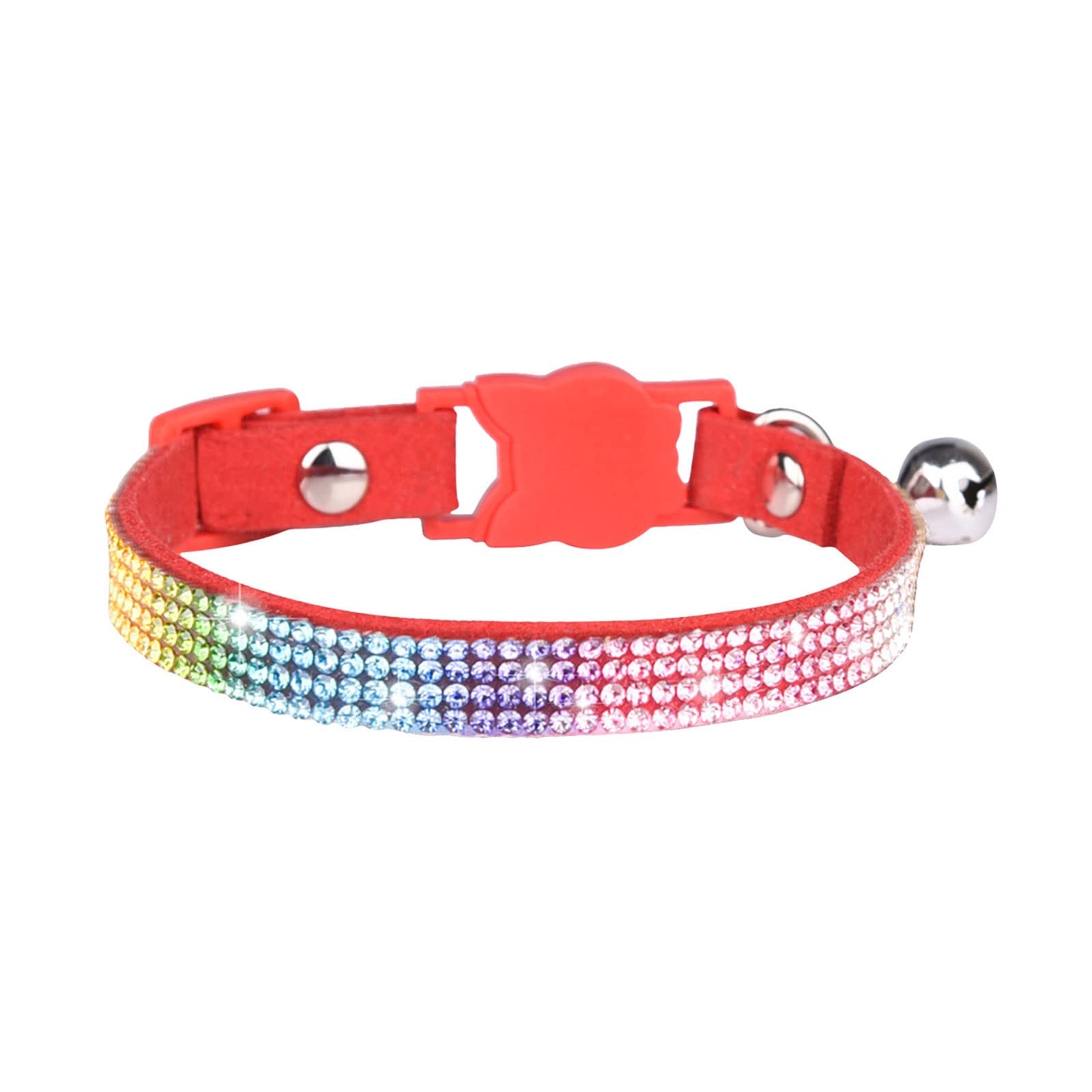 Adjustable Rhinestone Cat Collar with Metal Buckle & Mini Bell - Personalized Pet Collar for Small Dogs & Cats - Perfect for Special Occasions, Birthday Gifts & Fashion Accessories
