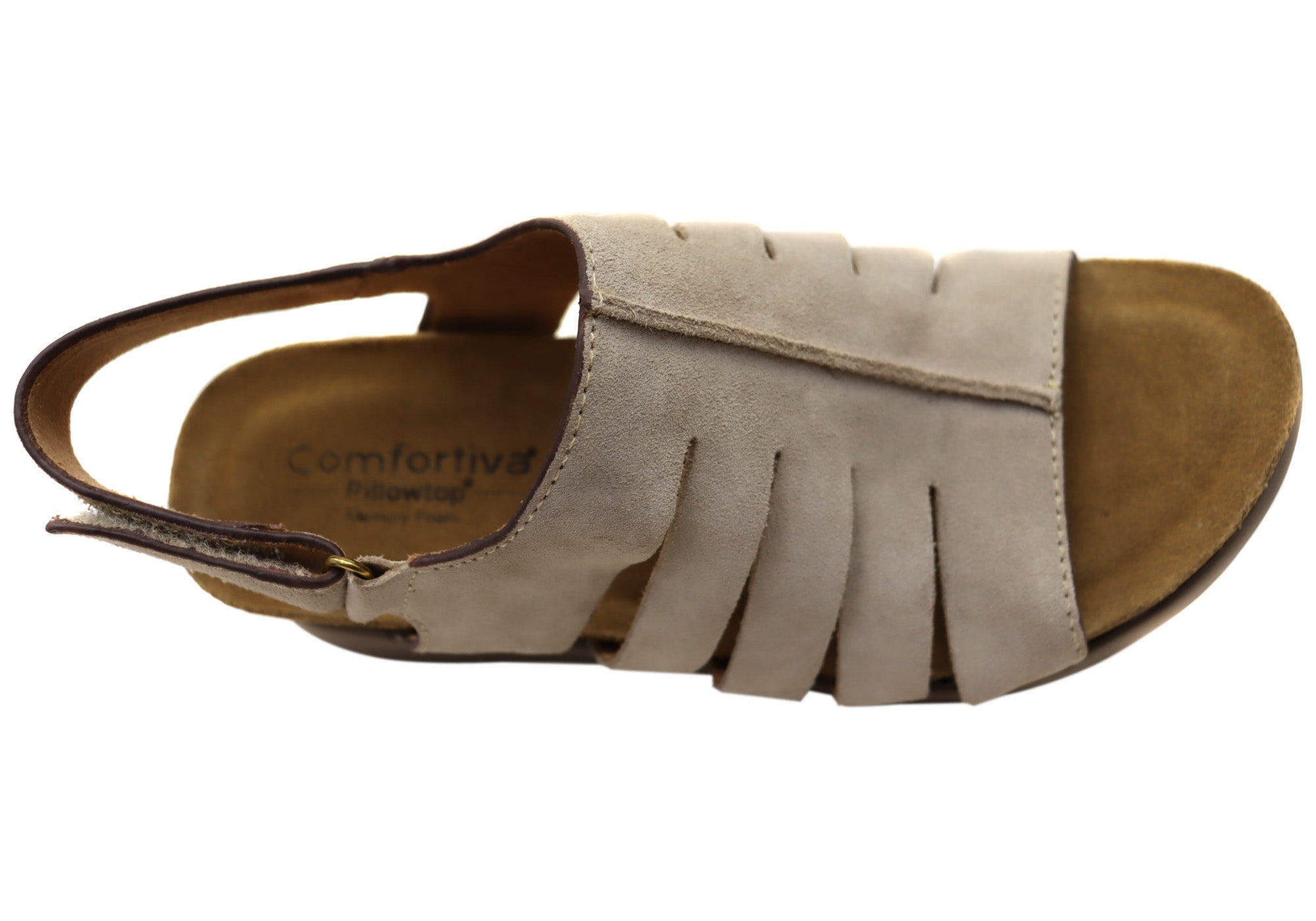 Comfortiva Scottie Women's Wide Fit Leather Sandals with Comfort Footbed - Perfect for Walking, Travel & Summer Outfits
