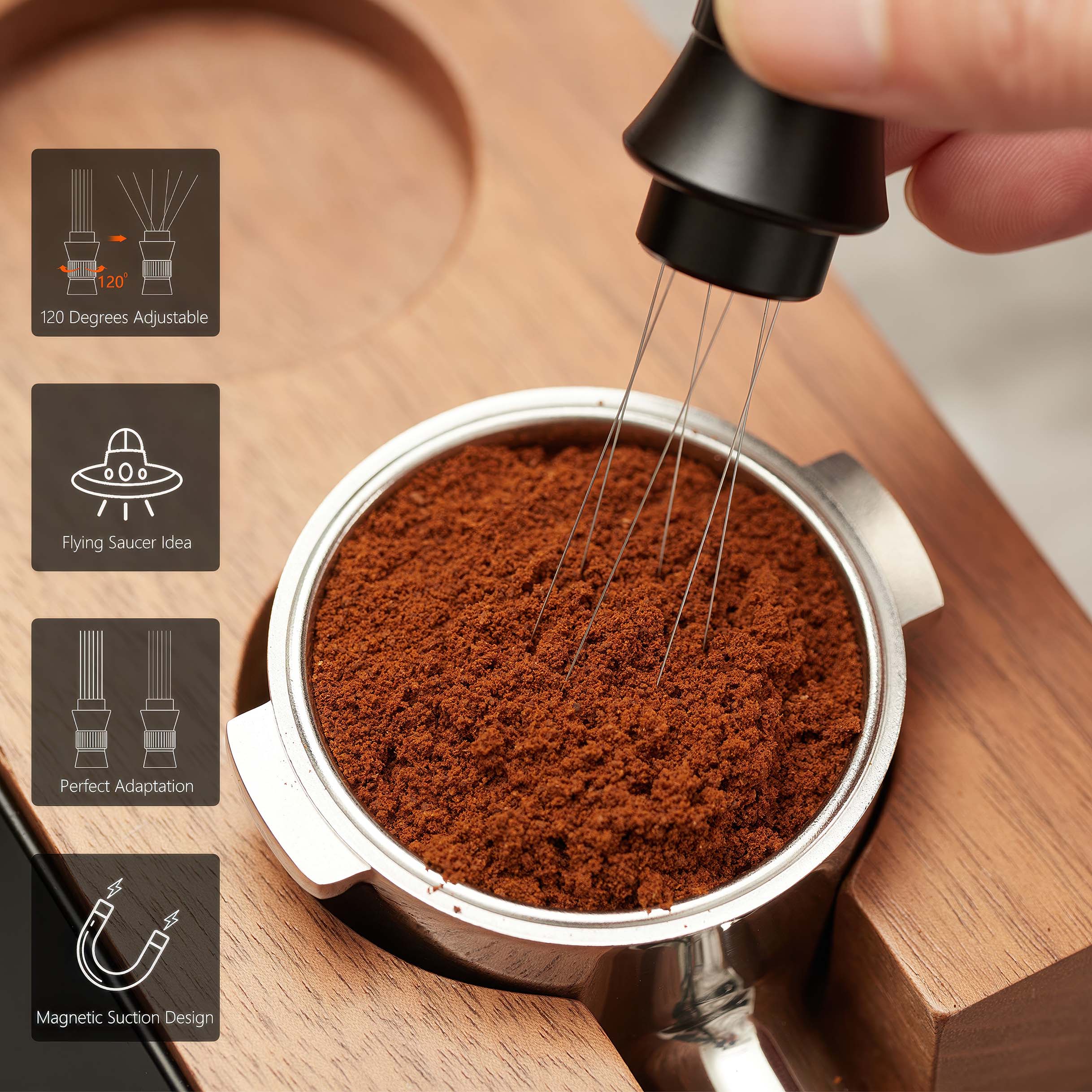 Premium Espresso WDT Tool - Adjustable Coffee Stirrer Needle for Barista Use - Perfect for Espresso Preparation & Coffee Ground Distribution
