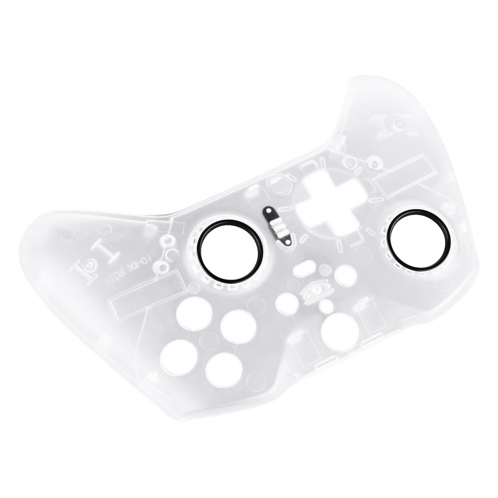 Premium eXtremeRate Clear Transparent Front Housing Shell Case with Accent Rings for Xbox One Elite Series 2 & Elite 2 Core Controller (Model 1797) - Custom Replacement Part for Enhanced Gaming Experience & Controller Protection