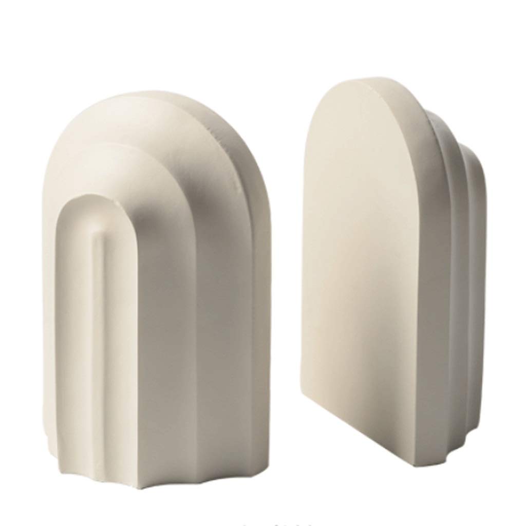 White Resin Arch Bookends for Heavy Books - Decorative Office & Shelf Book Holders - Perfect for Home Library, Study, and Office Organization