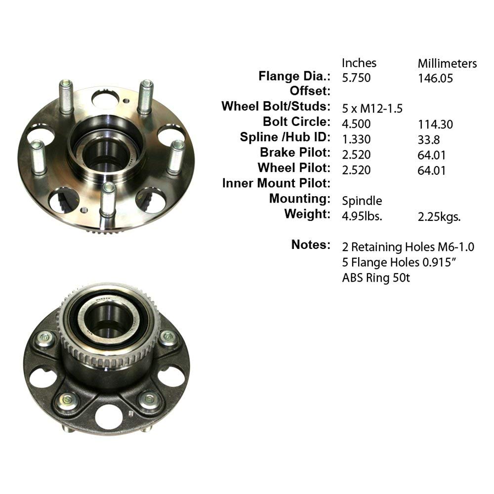 Centric 406.40025 Wheel Hub Assembly - Front & Rear Replacement for Smooth & Quiet Ride - Perfect for Daily Commute, Off-Roading & Towing