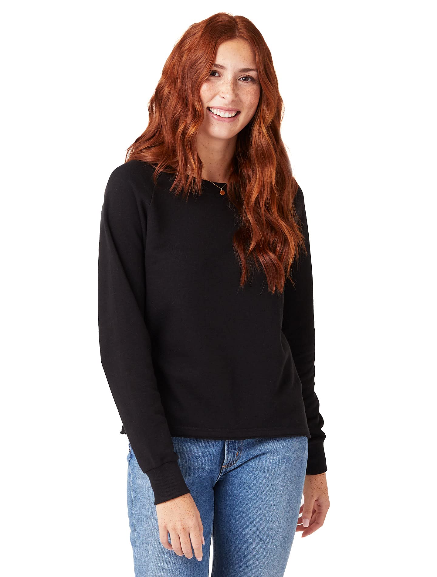 Vintage Mineral Wash French Terry Women's Sweatshirt - Soft Crewneck Pullover for Casual Lazy Days | Perfect for Weekend Outings, Coffee Dates & Cozy Lounging