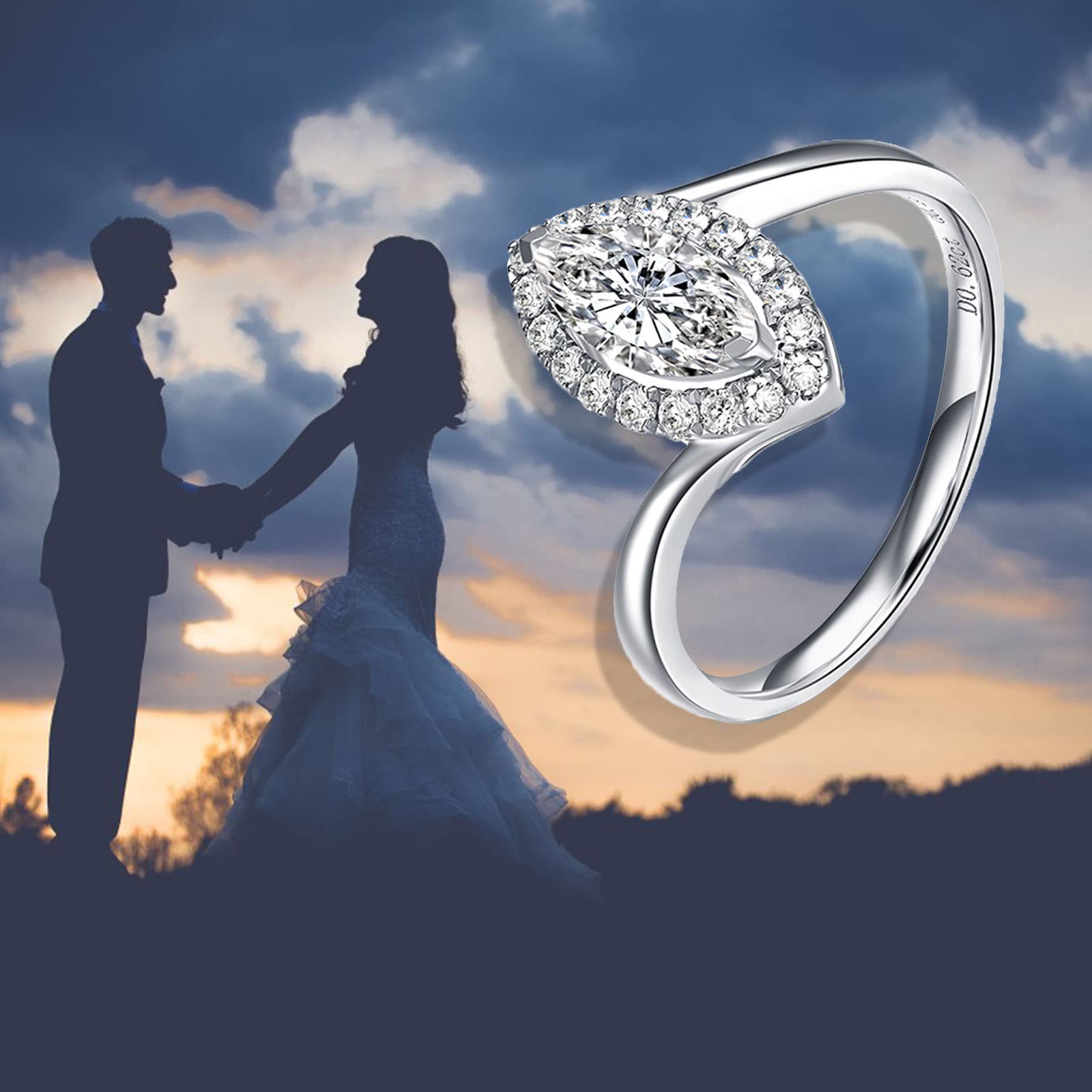 10K/14K/18K Solid Gold Marquise Moissanite Engagement Ring for Women - Personalized Wedding, Anniversary & Birthday Gift - Perfect for Proposals, Vow Renewals & Special Occasions