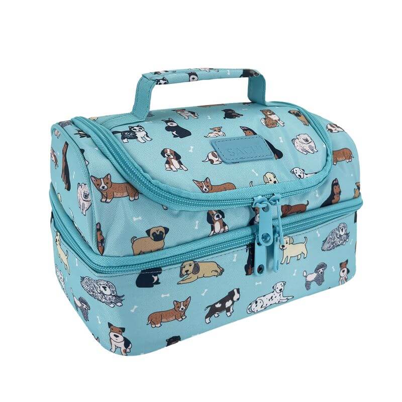 Insulated 2 Compartment Kids Lunch Box for School - Cute Puppy Design, Leakproof & Eco-Friendly Lunch Bag for Boys and Girls - Perfect for School, Picnics, and Travel
