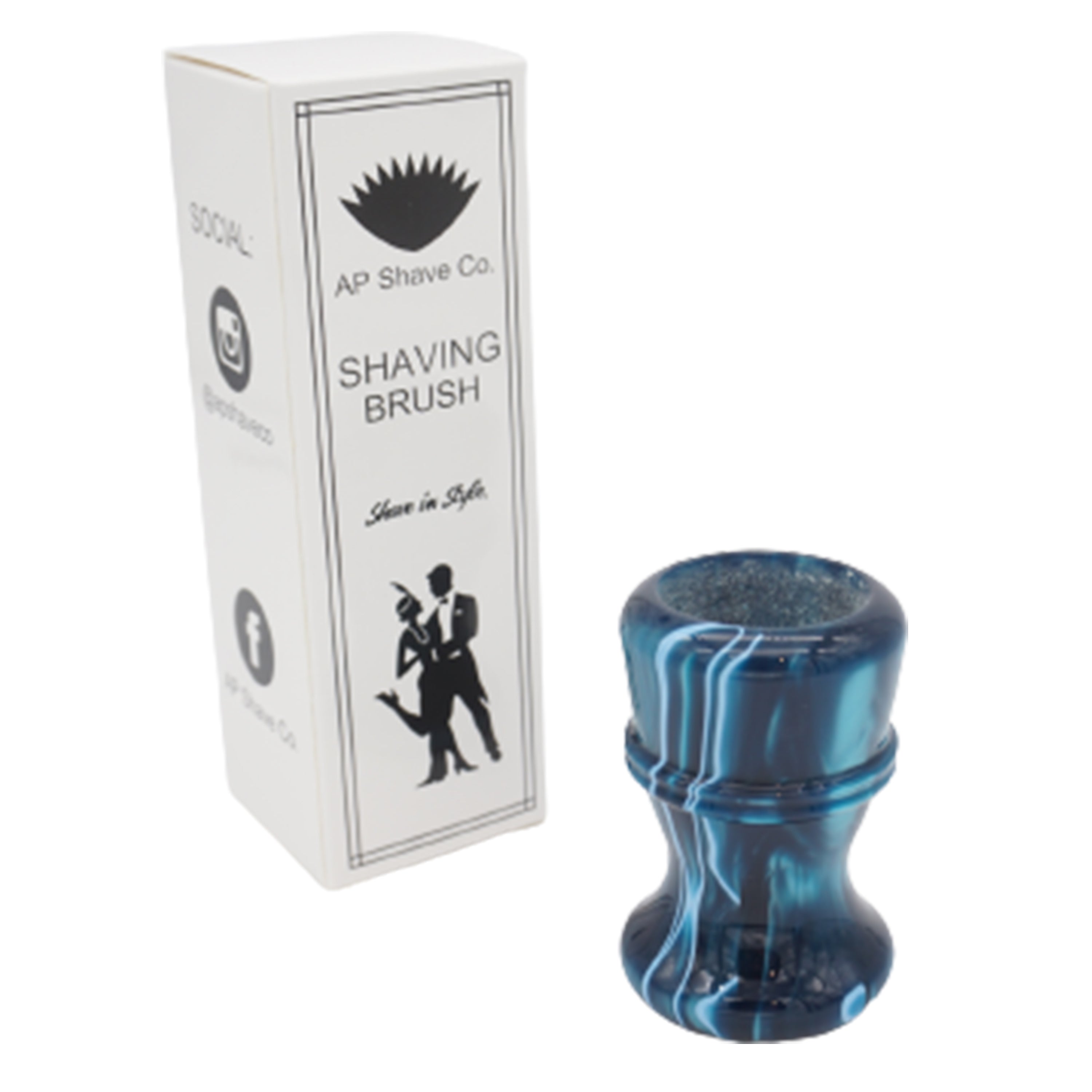 Premium Ocean Waves Handcrafted Shaving Brush Handle - Fits 28mm & 30mm Knots - Perfect for Wet Shaving, Grooming Kits & Luxury Bathroom Accessories