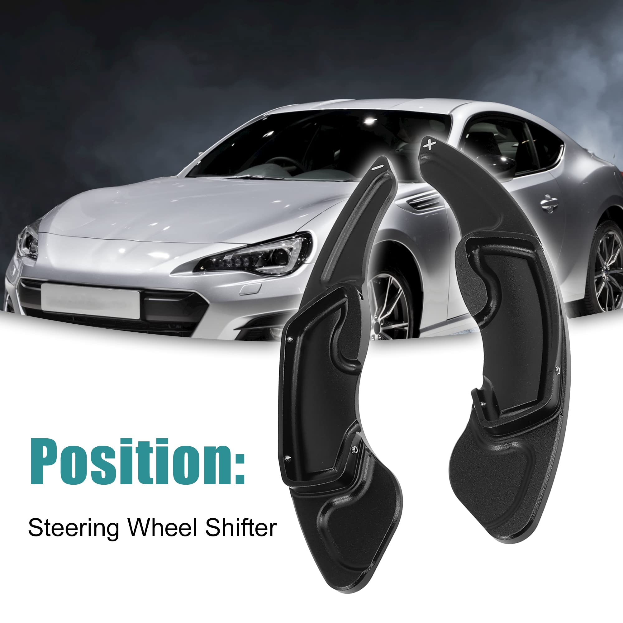 ACROPIX Black Steering Wheel Paddle Shifter Extensions (2-Pack) - Compatible with Subaru BRZ - Enhance Driving Performance for Racing & Daily Commute
