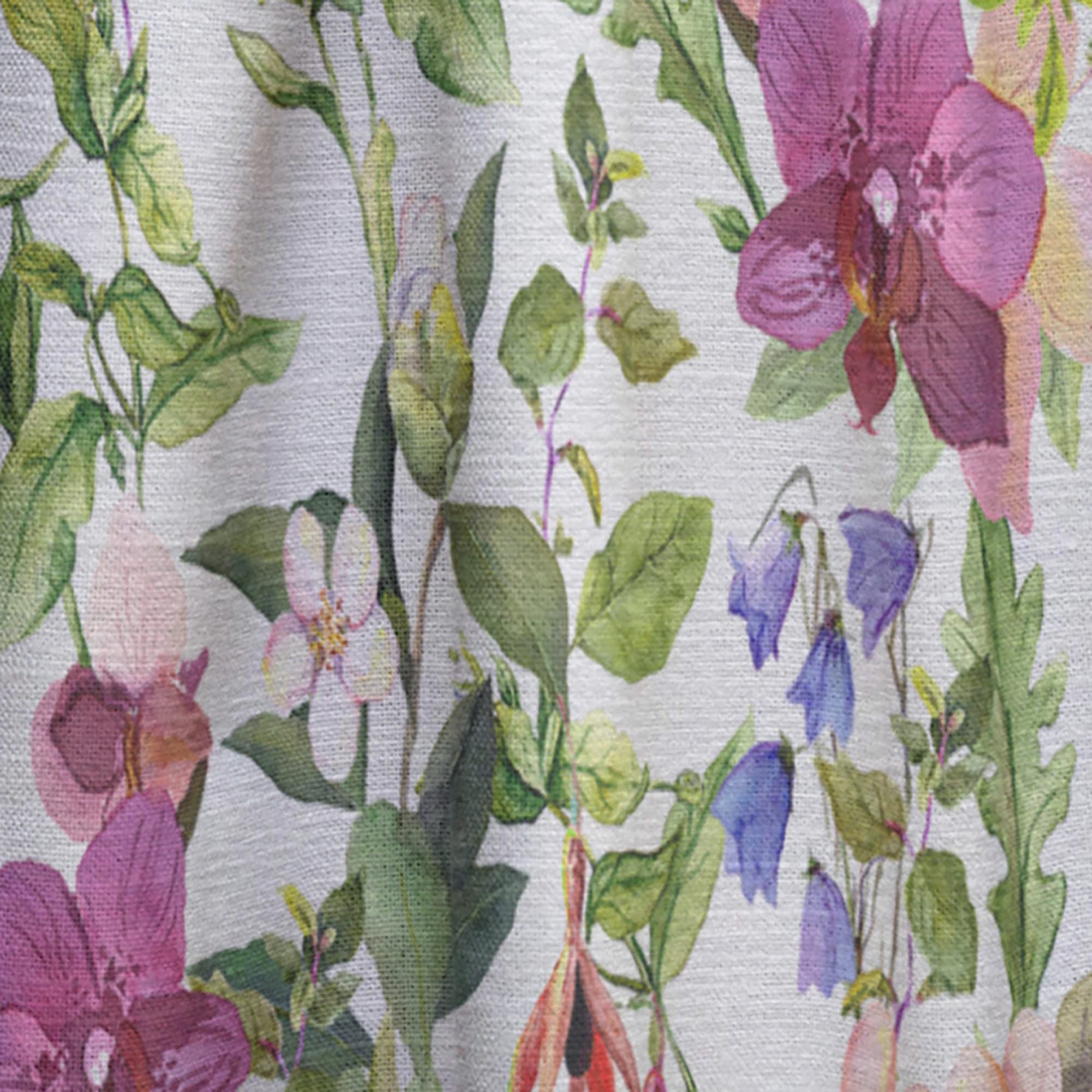 Blackout Curtains 'Purple Blossoming Orchids & Yellow Butterflies' - Thermal Insulated Bedroom & Living Room Drapes - Single Panel 52x90 Inches - Perfect for Light Blocking, Privacy & Energy Saving