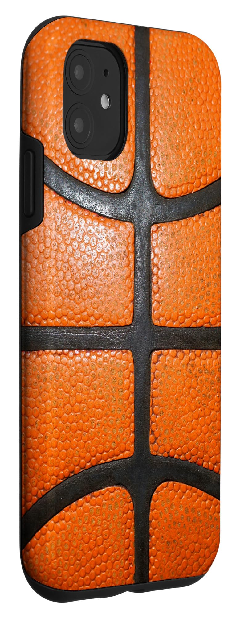 iPhone 11 Case - Orange Basketball Leather Design Protective Cover - Perfect Gift for Basketball Fans & iPhone Users - Ideal for Sports, Games & Daily Use