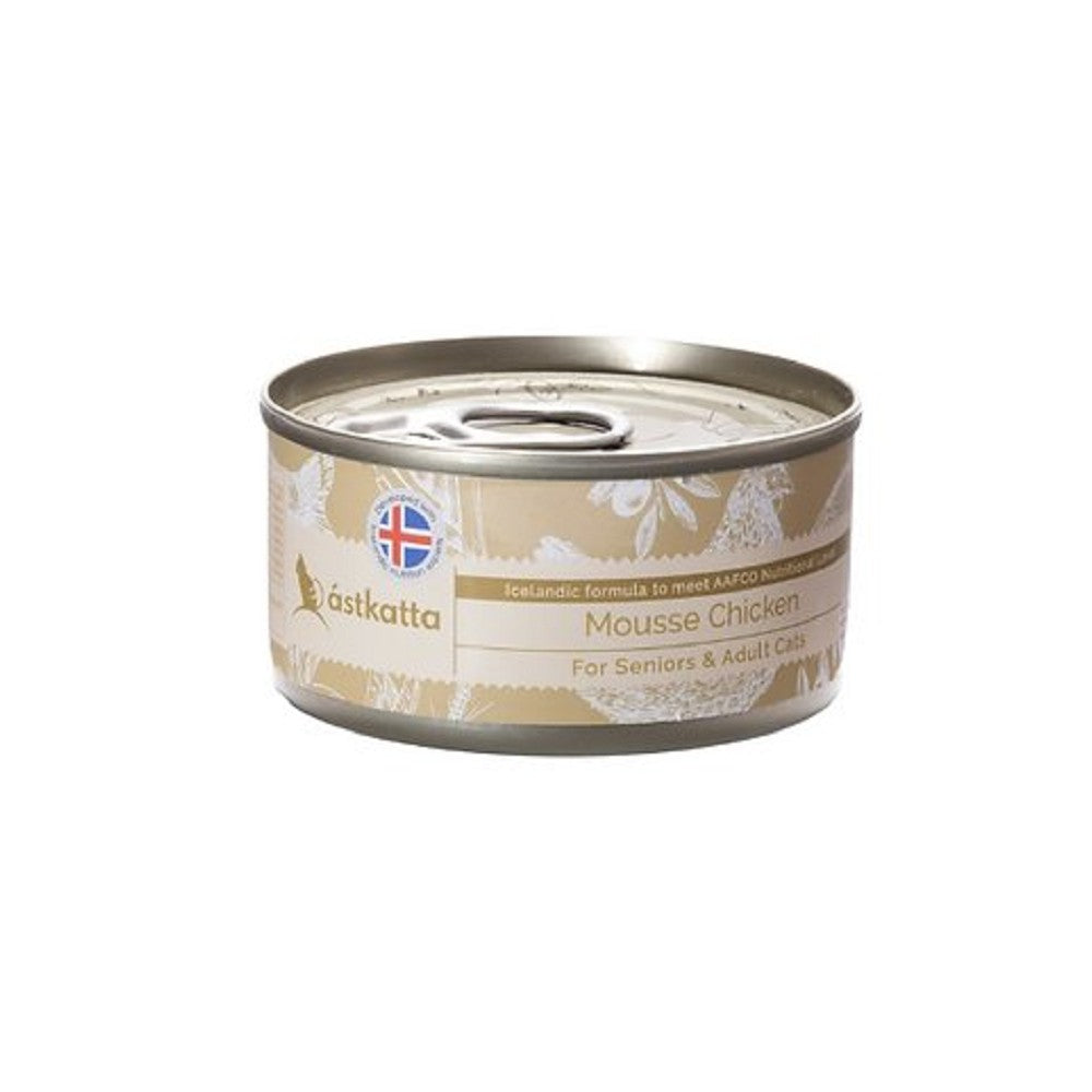 Premium Pure Chicken Mousse for Cats - Grain-Free Wet Cat Food with High Protein - Perfect for Senior Cats, Kittens & Picky Eaters - Great for Mealtime, Travel & Treats