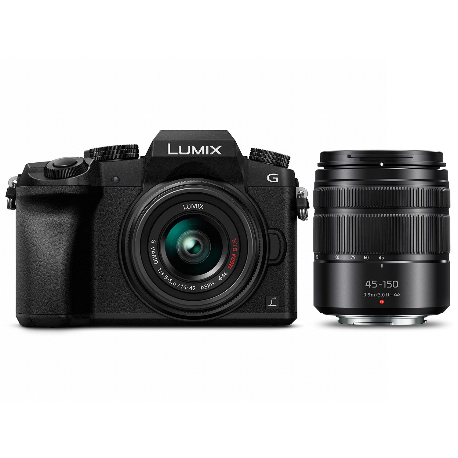 Panasonic LUMIX G7 4K Mirrorless Digital Camera with 14-42mm & 45-150mm Lenses - Black - Perfect for Vlogging, Travel Photography & YouTube Content Creation