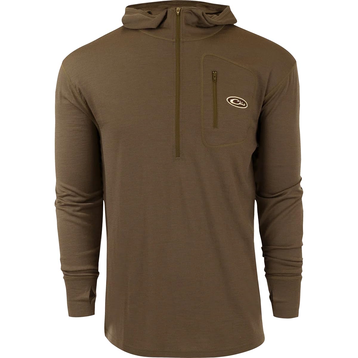 Drake Waterfowl Men's 1/2 Zip Pullover - Lightweight Hunting Jacket for Outdoor Adventures | Waterproof & Breathable for Hiking, Camping, and Cold Weather Activities