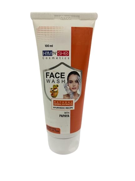 HIM'N'SHE Papaya Face Wash for Men & Women - Gentle Cleansing for All Skin Types - Perfect for Daily Skincare Routine & Acne Control