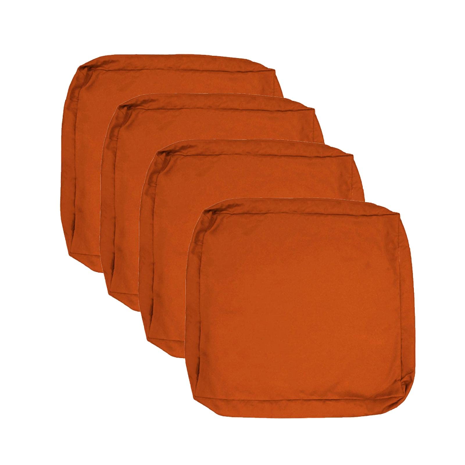 Washable Outdoor Patio Cushion Slipcovers - Replacement Seat Covers for Patio Chairs (Orange) - Perfect for Backyard, Deck, and Poolside Furniture