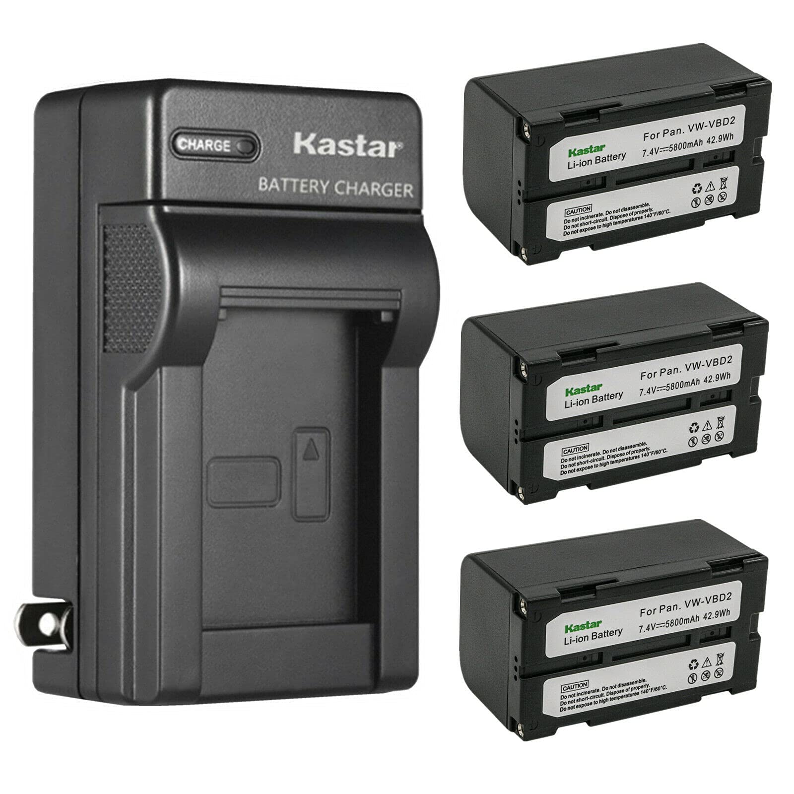 Kastar 3-Pack Replacement Battery and AC Wall Charger Compatible with BB65L, ACAM0815, BLI-162, BLI16628 - Perfect for Sokkia 40200040, BTI-U550, BTI-U750 & More - Ideal for Survey Equipment, Cameras, and Electronic Devices