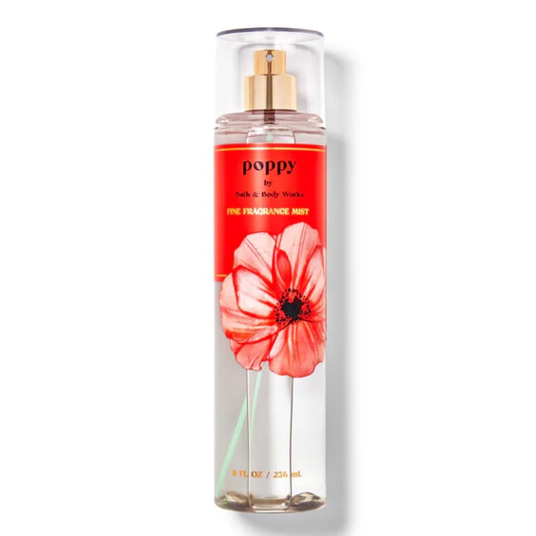 Bath & Body Works Poppy Fine Fragrance Body Mist - 8 Fl Oz Floral Perfume Spray for Women | Fresh & Long-Lasting Scent for Daily Wear, Work, Date Night & Special Occasions