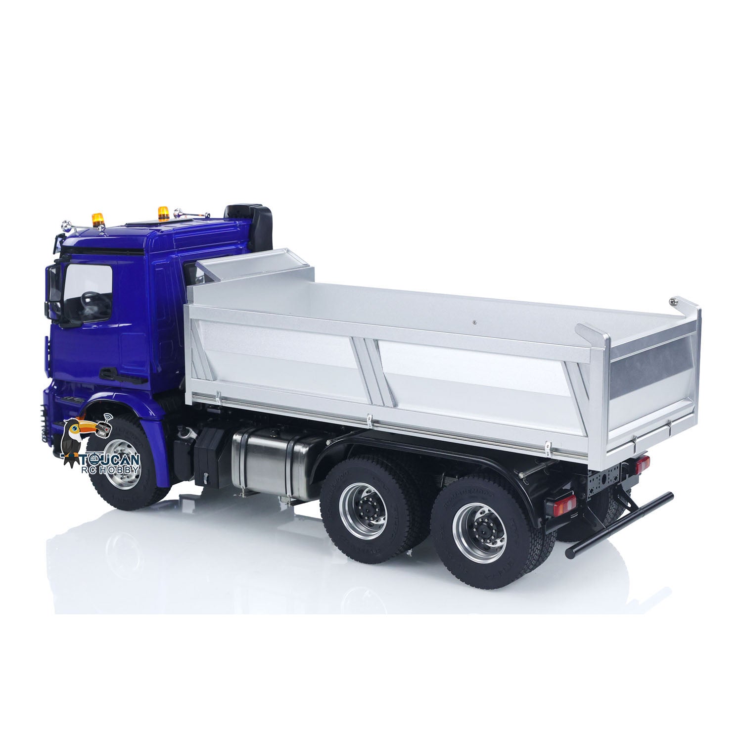 2-Speed 1/14 Scale RTR RC Hydraulic Dumper Truck with Metal Chassis - Remote Control Tipper Model with Light & Sound Effects, No Lock Differential Axle - Perfect for Construction Site Play & RC Hobby Enthusiasts