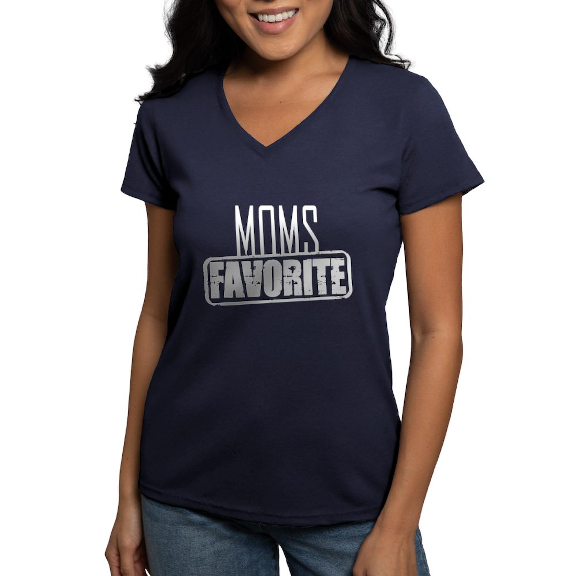 Best Cotton V-Neck T-Shirt for Women - Mom's Favorite Graphic Tee - Comfortable Casual Wear for Mother's Day, Family Gatherings & Everyday Outfits
