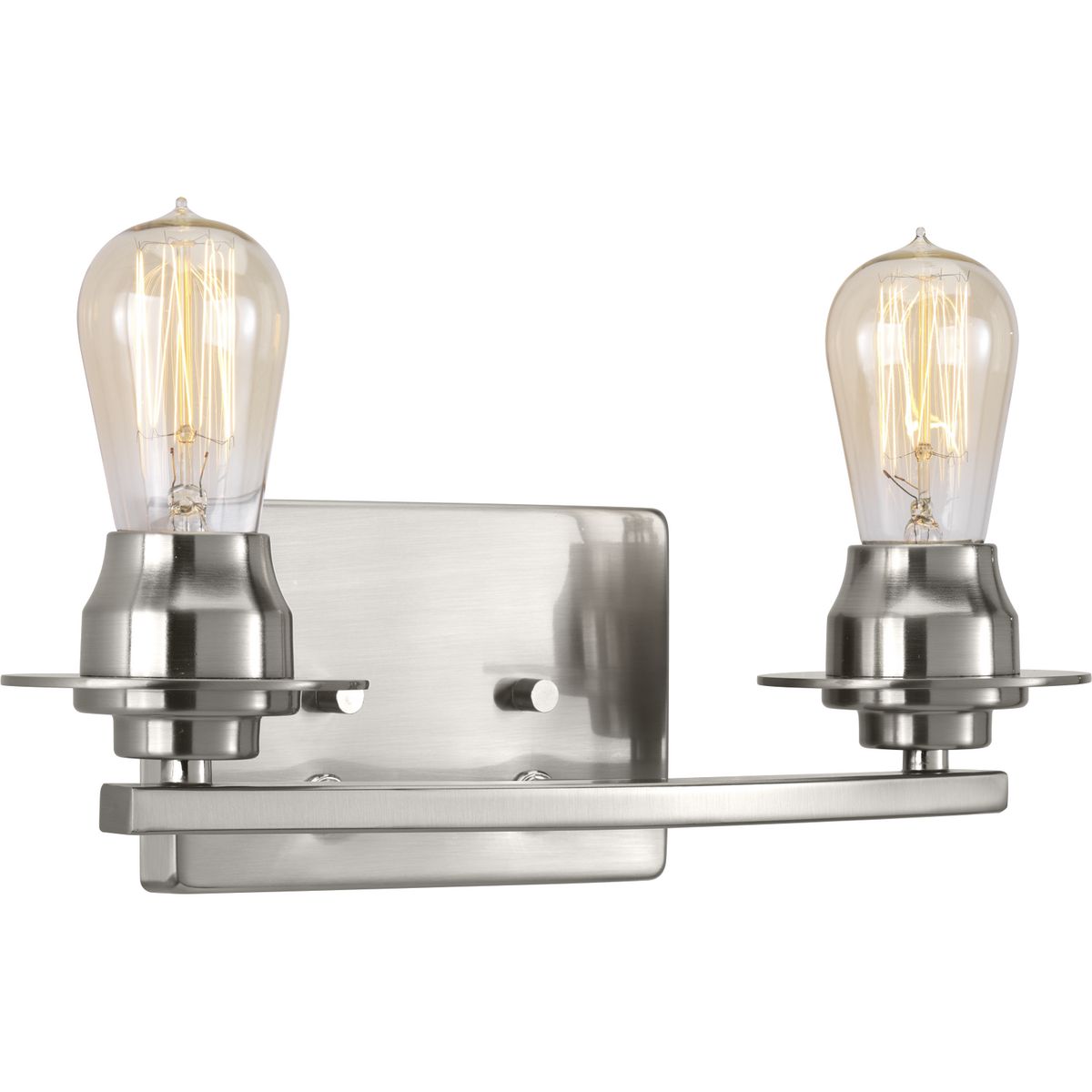 Modern 2-Light Bathroom Vanity Light Fixture - Elegant Brushed Nickel Finish for Bathroom, Powder Room & Dressing Area - Perfect for Makeup, Shaving & Grooming