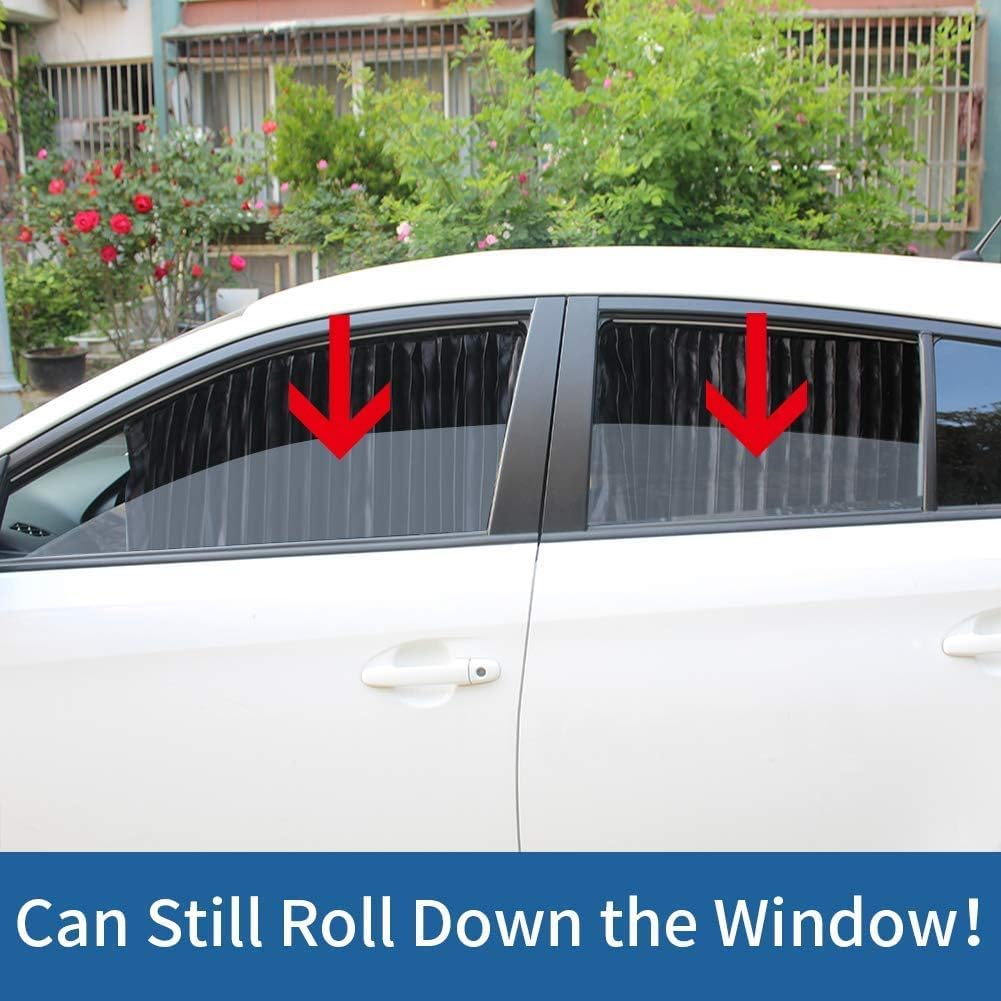 Ovege 2-Pack Car Side Window Sun Shade - Black Opaque Privacy Window Covers with Magnetic Suction for Front Seats | UV Protection & Heat Reduction for Sedans, SUVs, and Trucks | Perfect for Road Trips, Parking, and Baby Protection