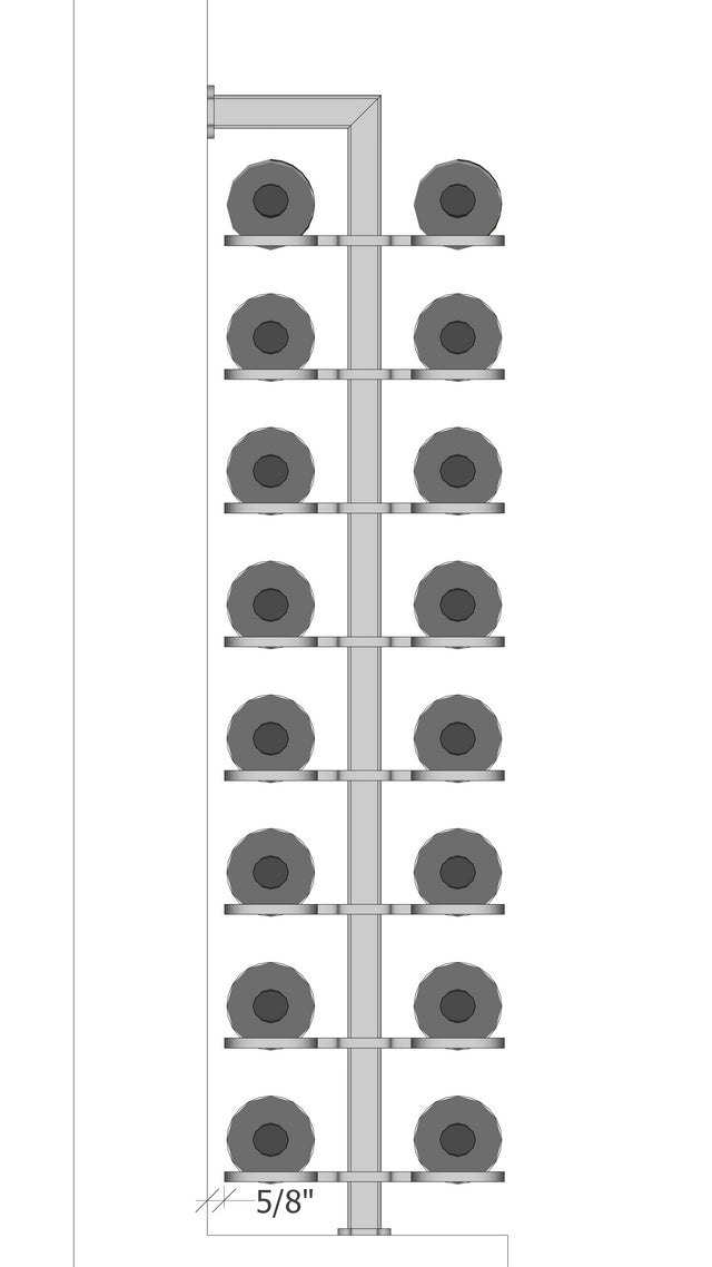 Urban Ironcraft Floor to Wall Wine Racks - Double Bottle Label Facing Pillar Series | Space-Saving Wine Storage for Home, Bar & Restaurant Decor