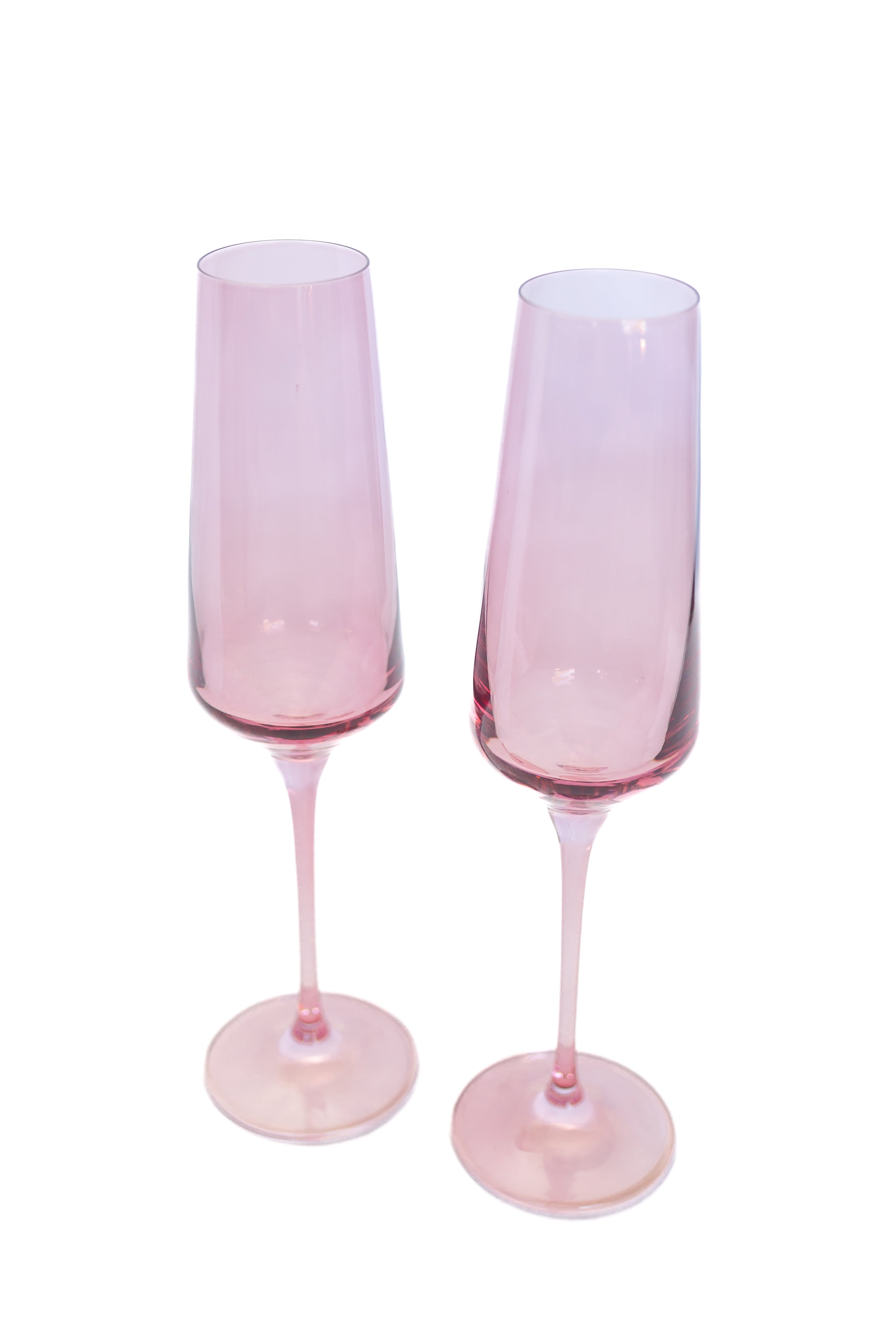 Elegant Estelle Colored Champagne Flute Set of 2 - Rose Gold Glasses for Wedding, Anniversary & Romantic Celebrations - Perfect for Toasting & Special Occasions