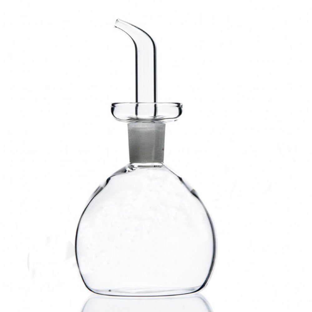 ELETON 8 oz Glass Oil and Vinegar Bottle Set - Round Pot Shape Olive Oil Dispenser with Drip-Free Spout - Perfect for Kitchen, Dining Table & Salad Dressing