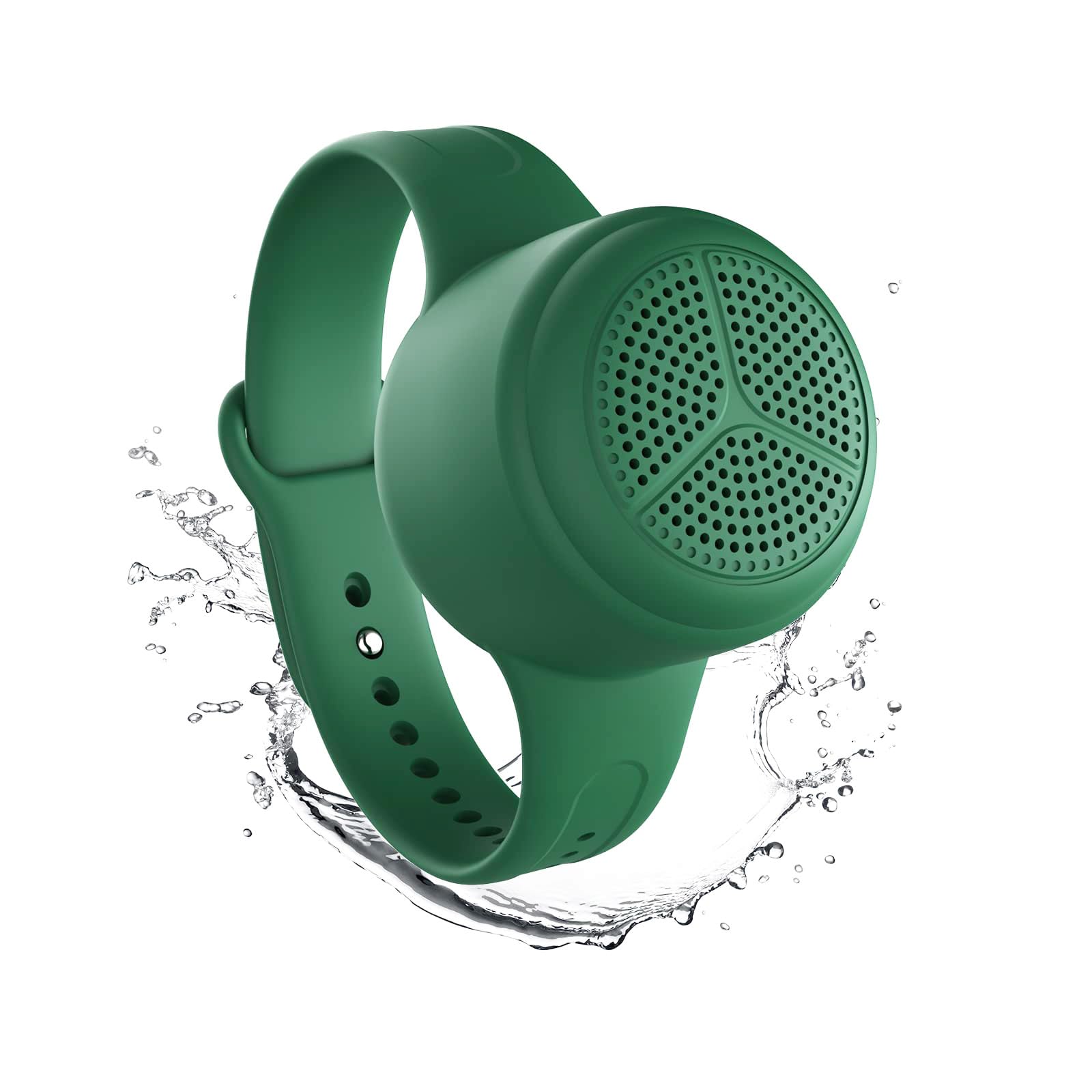 Momoho IPX7 Waterproof Bluetooth Speaker - Wireless Portable Speaker with Micro SD/TWS Pairing, Camera Remote Control for Smartphones, Built-in Watchband (Green) | Perfect for Outdoor Activities, Travel, Pool Parties & Home Use