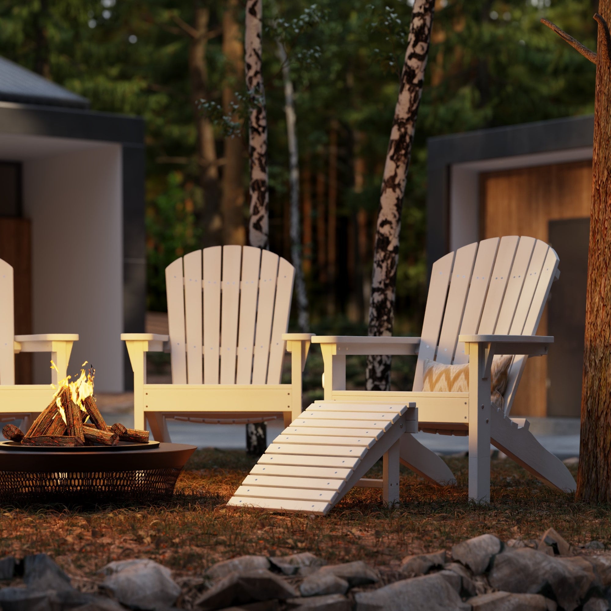 Heritage Sunset Adirondack Chair - Outdoor Patio Furniture for Backyard, Garden & Poolside Relaxation | Durable Weather-Resistant Wooden Lounge Chair