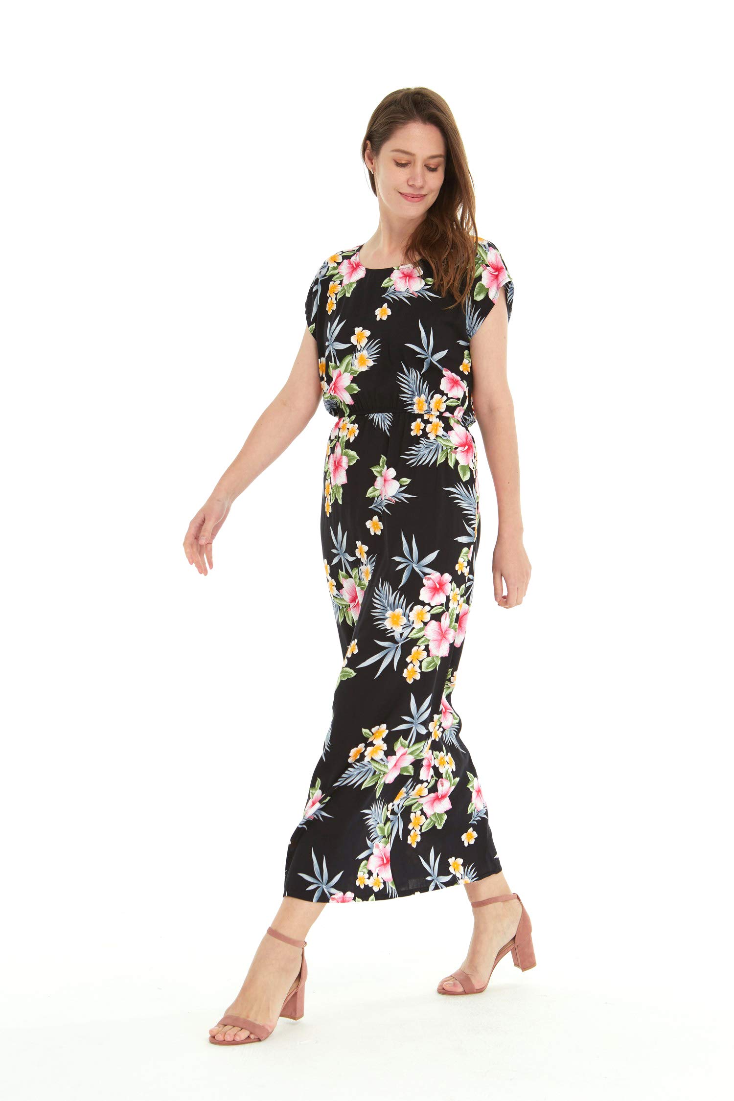 Hawaiian Luau Outfits for Family - Matching Hibiscus Print Black Shirts for Men, Women, Boys & Girls | Perfect for Beach Parties, Summer Vacations and Tropical Themed Events
